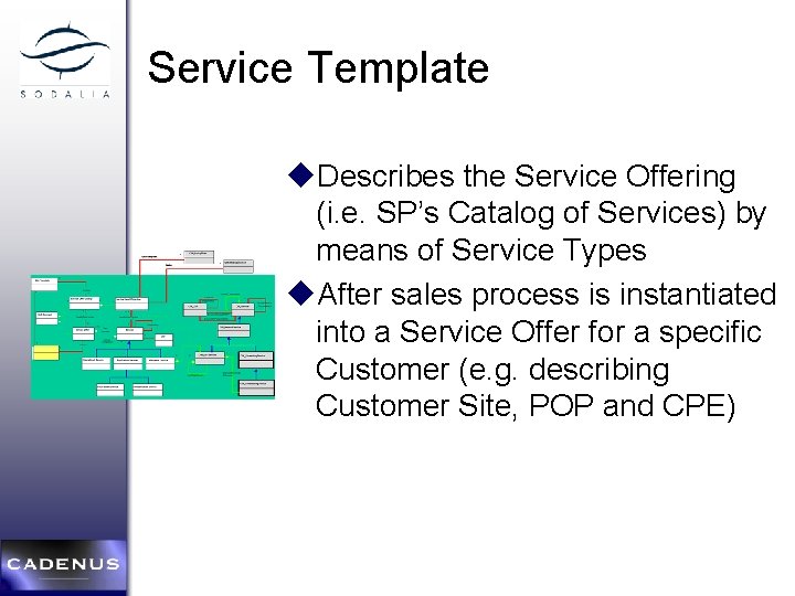 Service Template * * * * u. Describes the Service Offering (i. e. SP’s