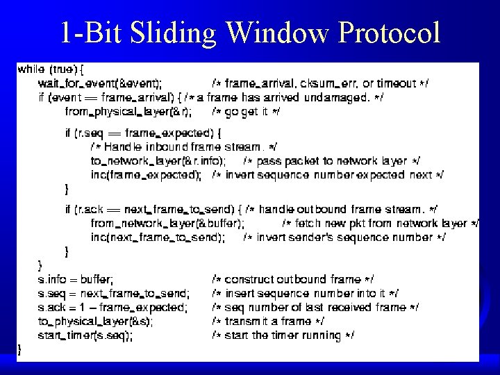 1 -Bit Sliding Window Protocol 