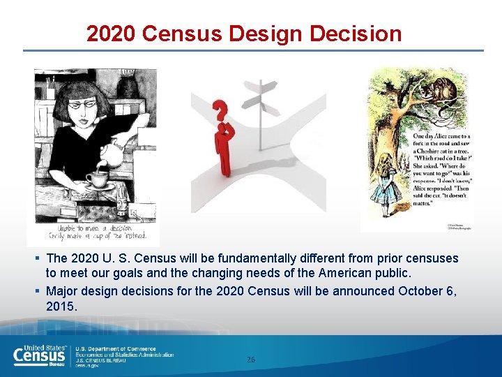 2020 Census Design Decision § The 2020 U. S. Census will be fundamentally different