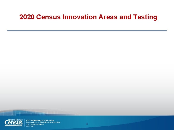 2020 Census Innovation Areas and Testing 4 