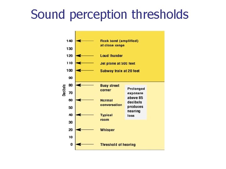 Sound perception thresholds 