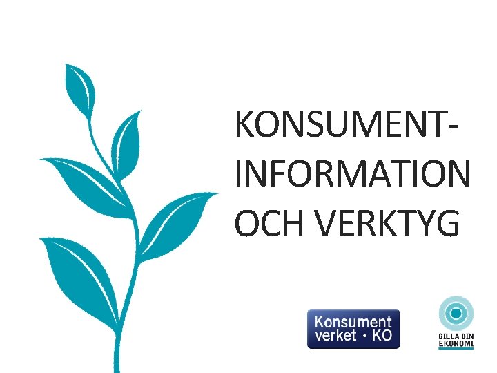 KONSUMENTINFORMATION OCH VERKTYG 