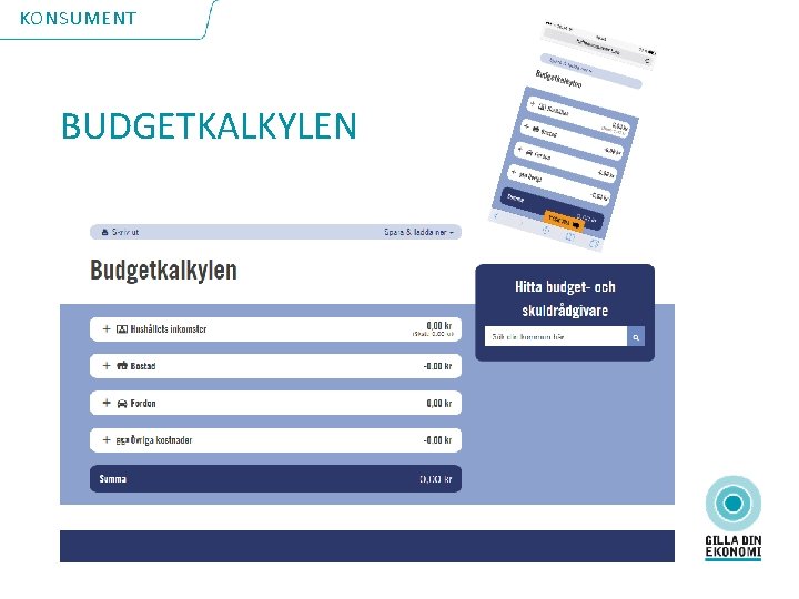 KONSUMENT BUDGETKALKYLEN 