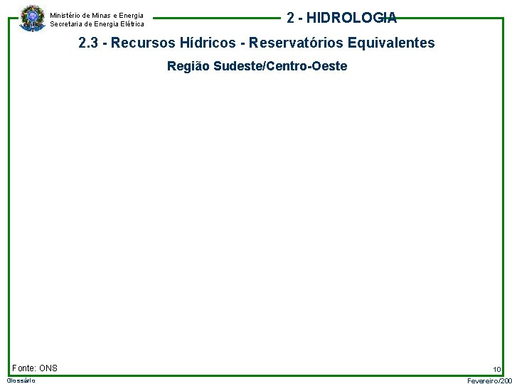 Ministério de Minas e Energia Secretaria de Energia Elétrica 2 - HIDROLOGIA 2. 3
