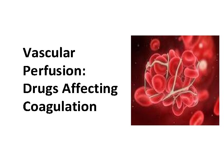 Vascular Perfusion: Drugs Affecting Coagulation 