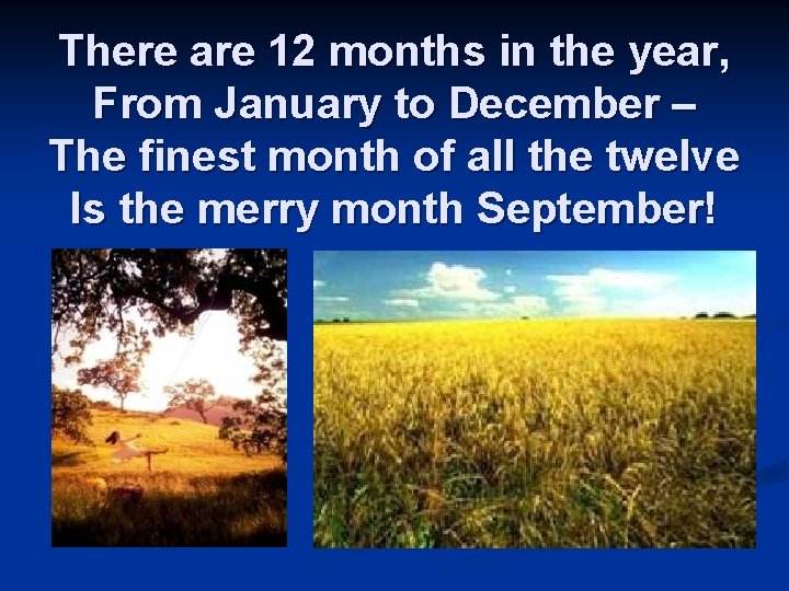 There are 12 months in the year, From January to December – The finest