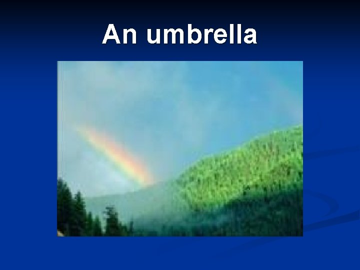 An umbrella 