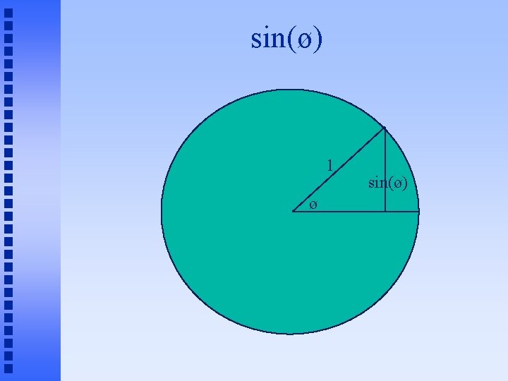 sin(ø) 1 ø sin(ø) 