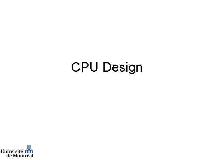 CPU Design 
