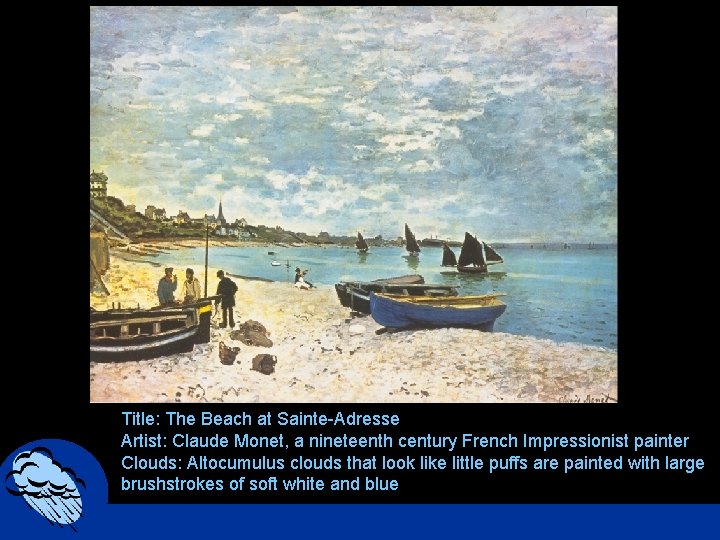 Title: The Beach at Sainte-Adresse Artist: Claude Monet, a nineteenth century French Impressionist painter