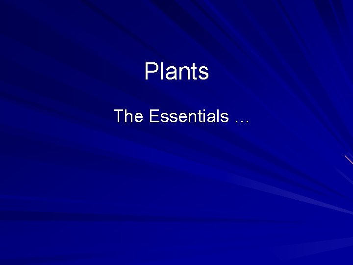 Plants The Essentials … 