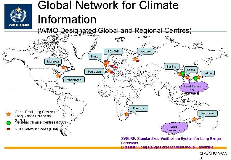 WMO OMM Global Network for Climate Information (WMO Designated Global and Regional Centres) ECMWF