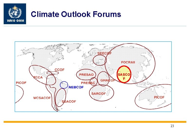 WMO OMM Climate Outlook Forums SASCO F 23 