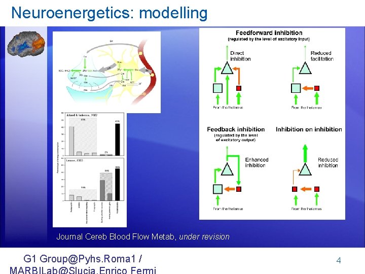 Neuroenergetics: modelling Journal Cereb Blood Flow Metab, under revision G 1 Group@Pyhs. Roma 1