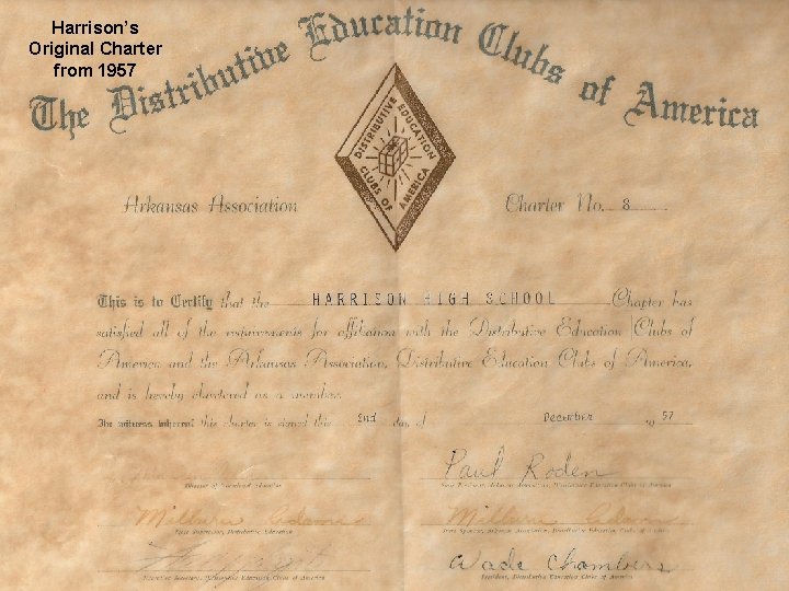 Harrison’s Original Charter from 1957 