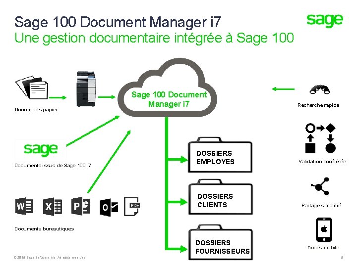 Sage 100 Document Manager i 7 Une gestion documentaire intégrée à Sage 100 Documents Sage 100 Document Manager i 7 Une gestion documentaire intégrée à Sage 100 Documents