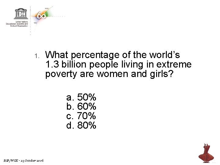 1. What percentage of the world’s 1. 3 billion people living in extreme poverty