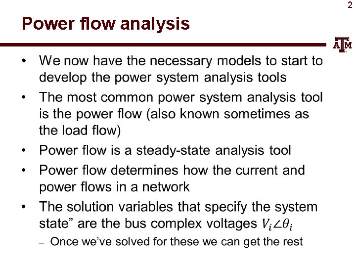 2 Power flow analysis • 