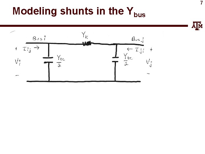 Modeling shunts in the Ybus 7 
