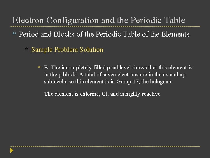 Electron Configuration and the Periodic Table Period and Blocks of the Periodic Table of