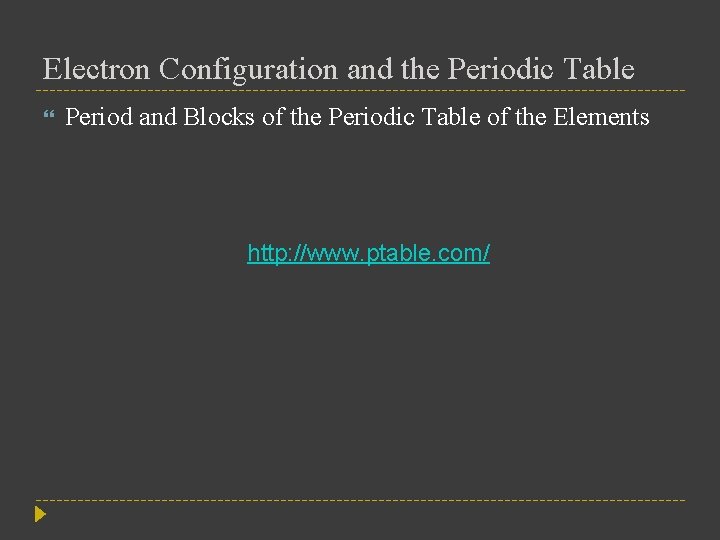 Electron Configuration and the Periodic Table Period and Blocks of the Periodic Table of