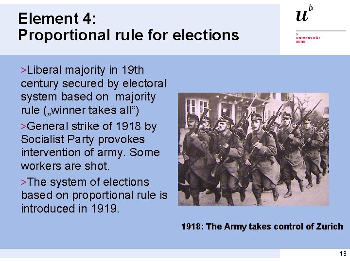 Element 4: Proportional rule for elections >Liberal majority in 19 th century secured by Element 4: Proportional rule for elections >Liberal majority in 19 th century secured by