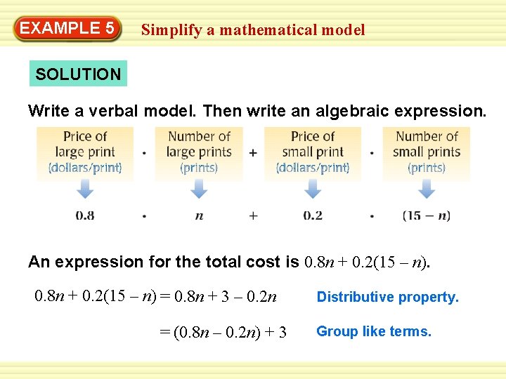 Example 5 Simplify A Mathematical Model Digital Photo