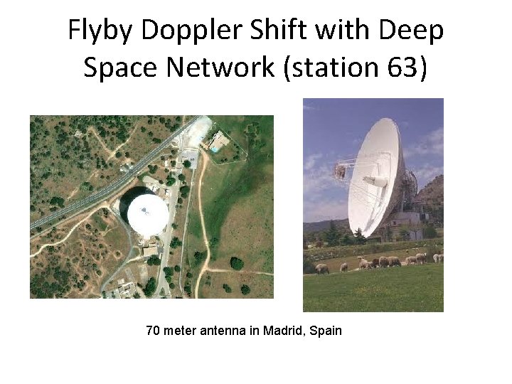 Flyby Doppler Shift with Deep Space Network (station 63) 70 meter antenna in Madrid,