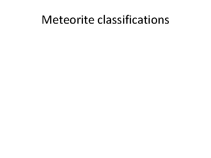 Meteorite classifications 