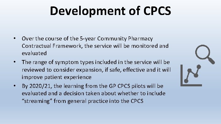 Development of CPCS • Over the course of the 5 -year Community Pharmacy Contractual