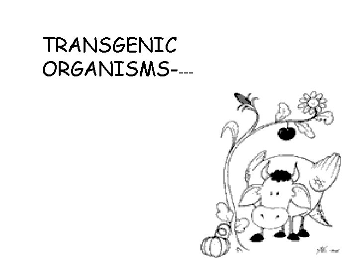 TRANSGENIC ORGANISMS---- 