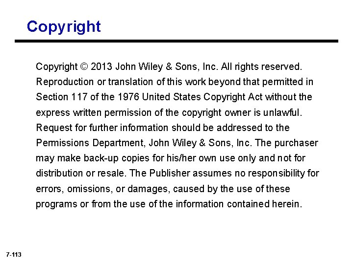 Copyright © 2013 John Wiley & Sons, Inc. All rights reserved. Reproduction or translation