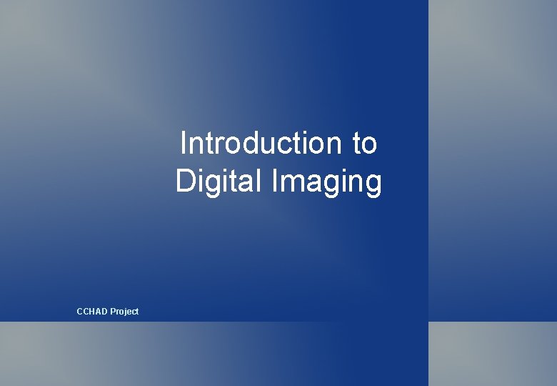 Introduction to Digital Imaging CCHAD Project 