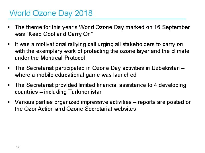 World Ozone Day 2018 § The theme for this year’s World Ozone Day marked