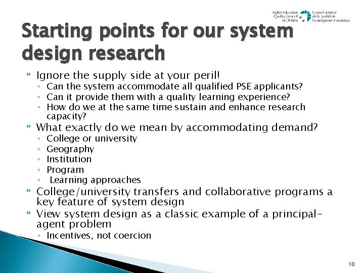 Starting points for our system design research Ignore the supply side at your peril!