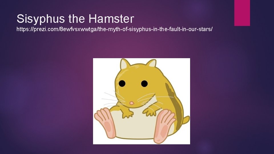 Sisyphus the Hamster https: //prezi. com/8 ewfvsxwwtga/the-myth-of-sisyphus-in-the-fault-in-our-stars/ 