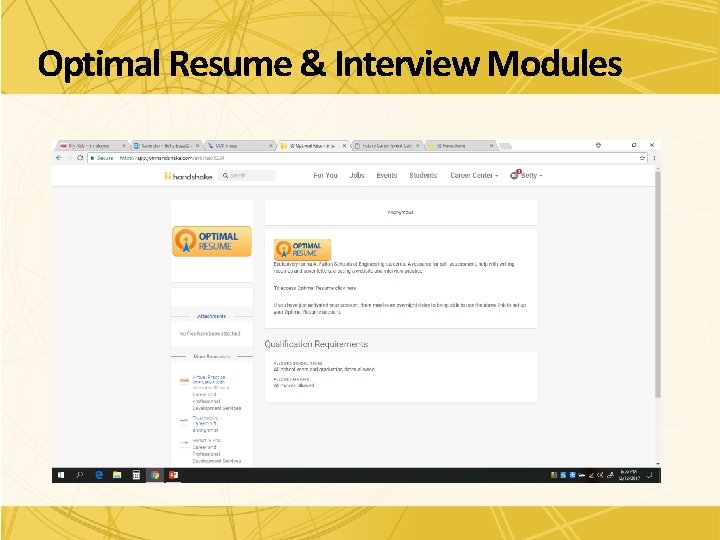 Optimal Resume & Interview Modules 