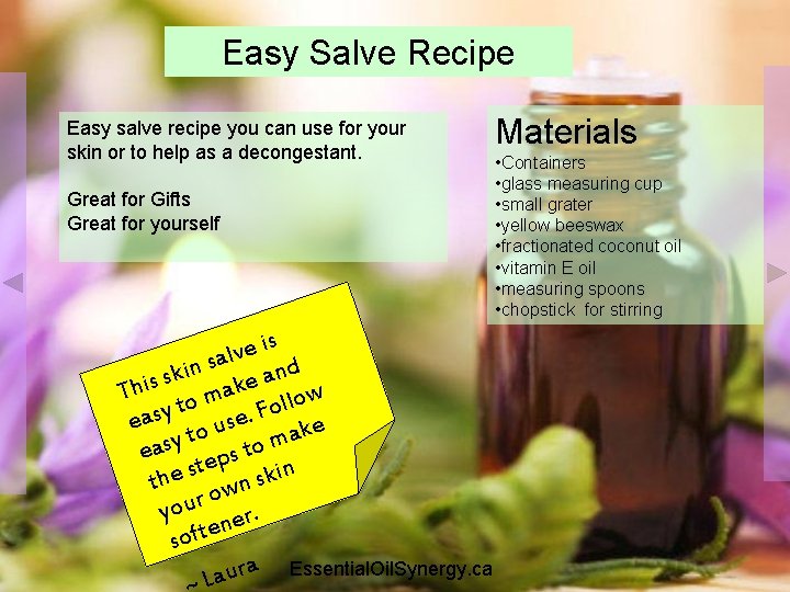 Easy Salve Recipe Easy salve recipe you can use for your skin or to