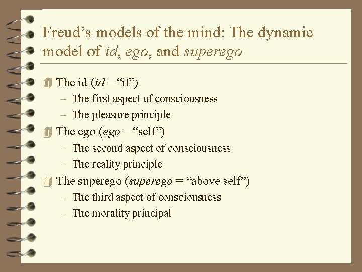 Freud’s models of the mind: The dynamic model of id, ego, and superego 4