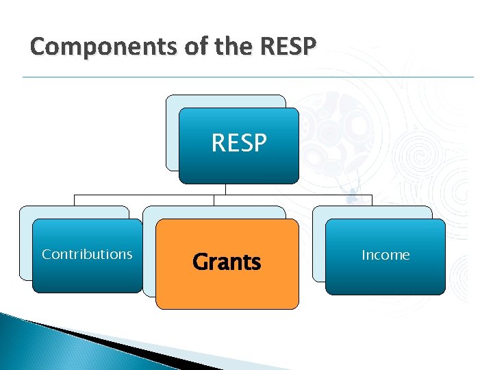 Components of the RESP Contributions Grants Income Components of the RESP Contributions Grants Income