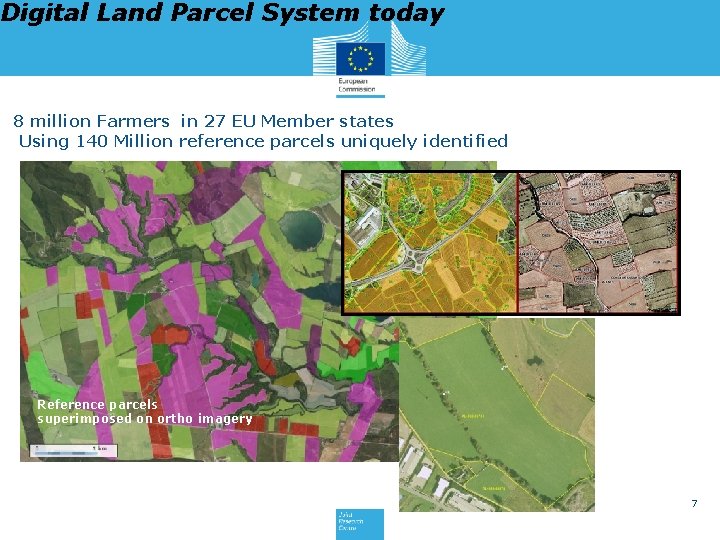 Digital Land Parcel System today 8 million Farmers in 27 EU Member states Using