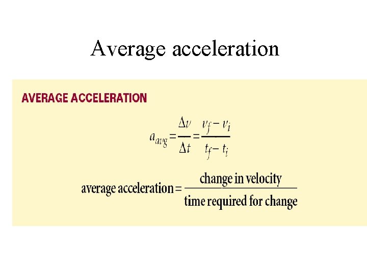 Average acceleration 