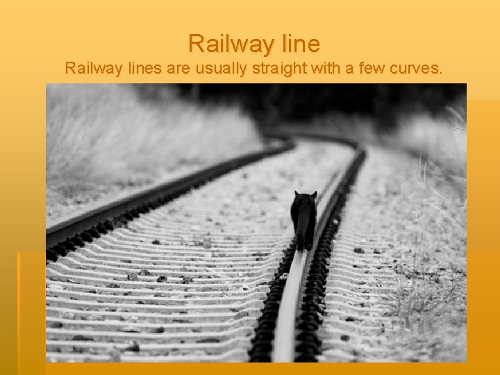 Railway lines are usually straight with a few curves. 