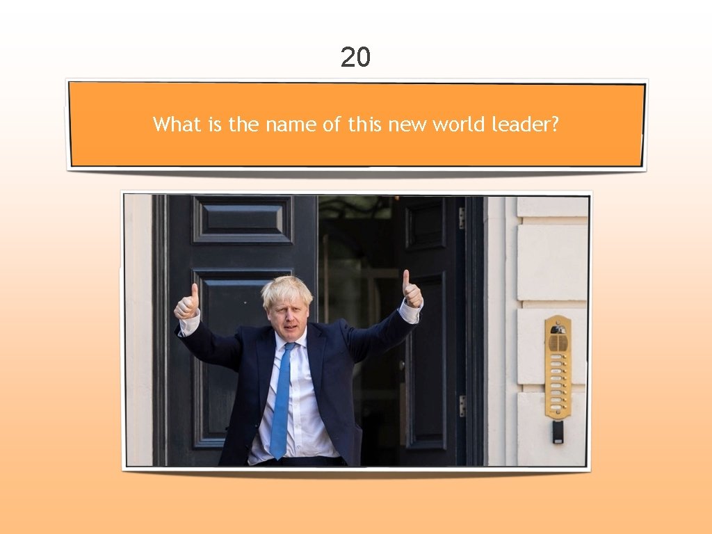 20 What is the name of this new world leader? 