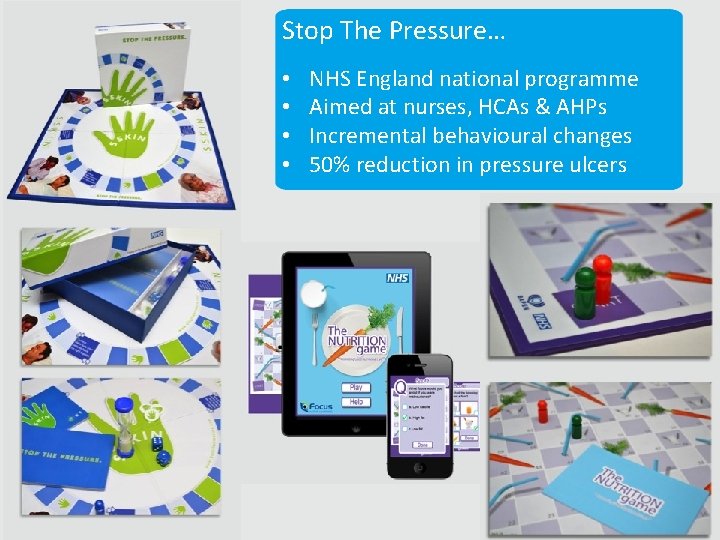 Stop The Pressure… • • NHS England national programme Aimed at nurses, HCAs &