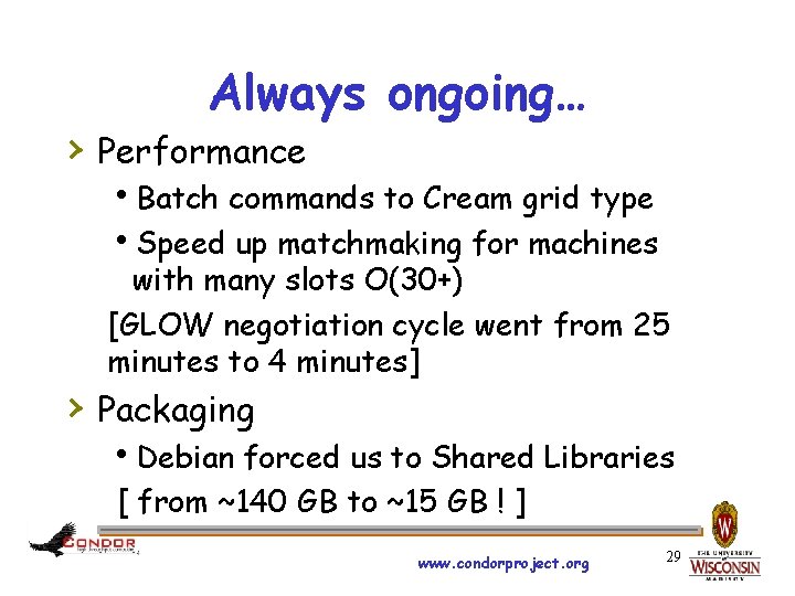 Always ongoing… › Performance h. Batch commands to Cream grid type h. Speed up