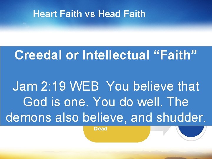 Heart Faith vs Head Faith Creedal or Intellectual “Faith” Your Text Lives in the