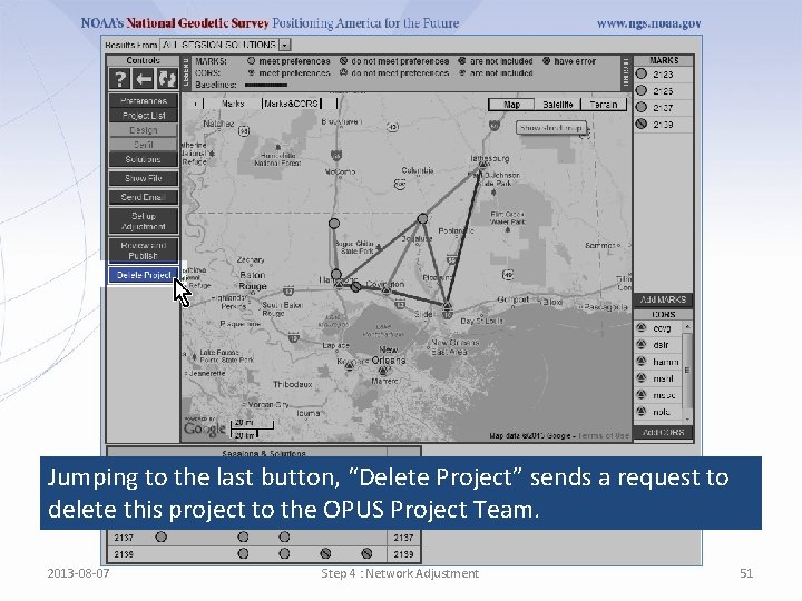 Jumping to the last button, “Delete Project” sends a request to delete this project