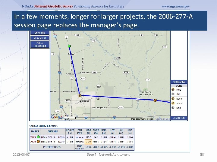 In a few moments, longer for larger projects, the 2006 -277 -A session page