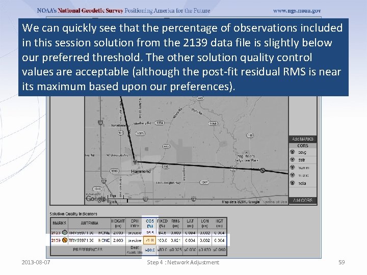 We can quickly see that the percentage of observations included in this session solution